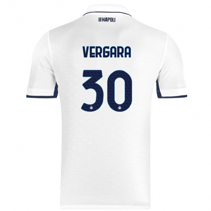 Danxen Mann Antonio Vergara #30 Hvit Kongeblå Bortetrøye Drakt Trøye 2024/25 Skjorter T-Skjorte