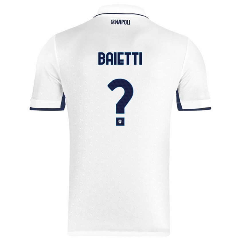 Danxen Mann Francesco Baietti #0 Hvit Kongeblå Bortetrøye Drakt Trøye 2024/25 Skjorter T-Skjorte
