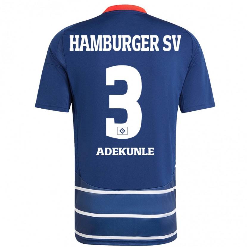 Danxen Mann Noah Adekunle #3 Mørkeblått Bortetrøye Drakt Trøye 2024/25 Skjorter T-Skjorte