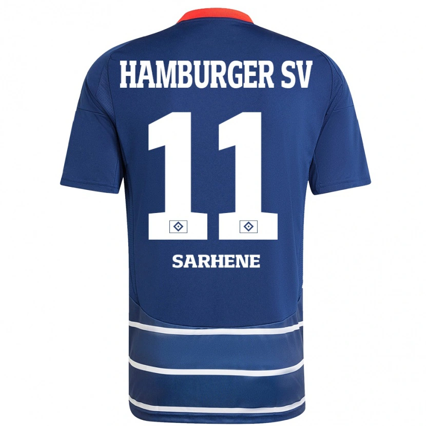 Danxen Mann Clement Nana-Sarhene #11 Mørkeblått Bortetrøye Drakt Trøye 2024/25 Skjorter T-Skjorte