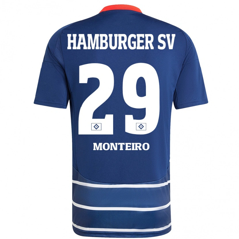 Danxen Mann Alfa Monteiro #29 Mørkeblått Bortetrøye Drakt Trøye 2024/25 Skjorter T-Skjorte