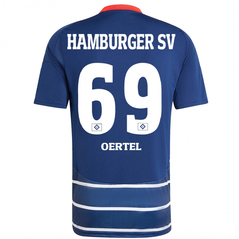 Danxen Mann Jan Oertel #69 Mørkeblått Bortetrøye Drakt Trøye 2024/25 Skjorter T-Skjorte