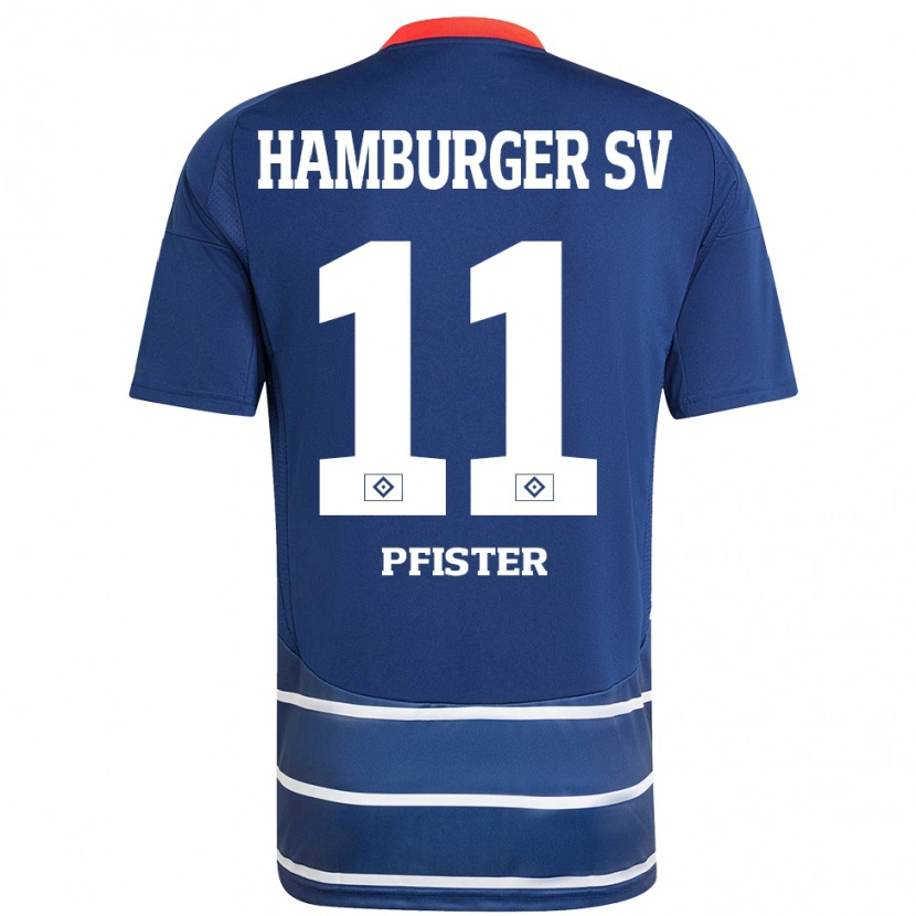 Danxen Mann Edward Pfister #11 Mørkeblått Bortetrøye Drakt Trøye 2024/25 Skjorter T-Skjorte