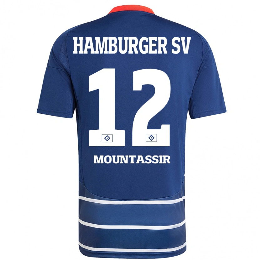 Danxen Mann Youssef Mountassir #12 Mørkeblått Bortetrøye Drakt Trøye 2024/25 Skjorter T-Skjorte