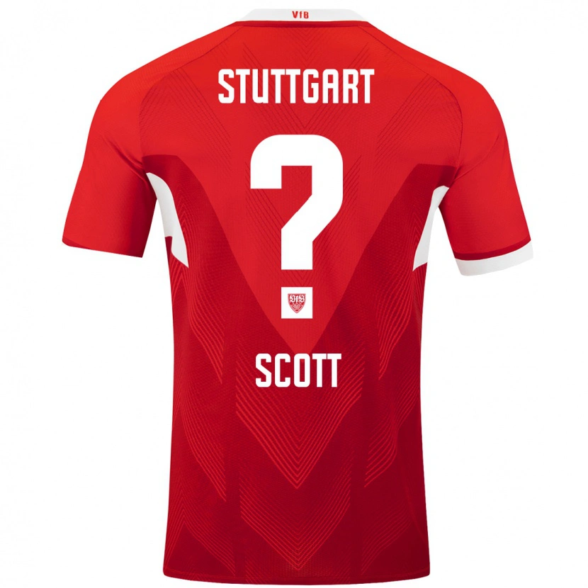 Danxen Mann Elijah Scott #0 Rød Hvit Bortetrøye Drakt Trøye 2024/25 Skjorter T-Skjorte