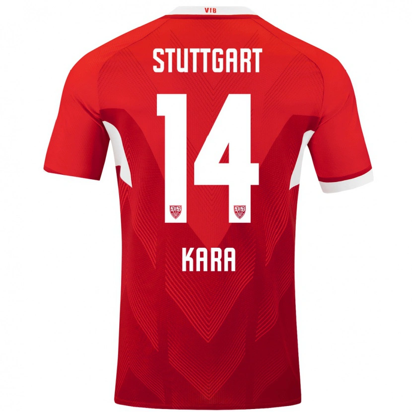 Danxen Mann Semih Kara #14 Rød Hvit Bortetrøye Drakt Trøye 2024/25 Skjorter T-Skjorte
