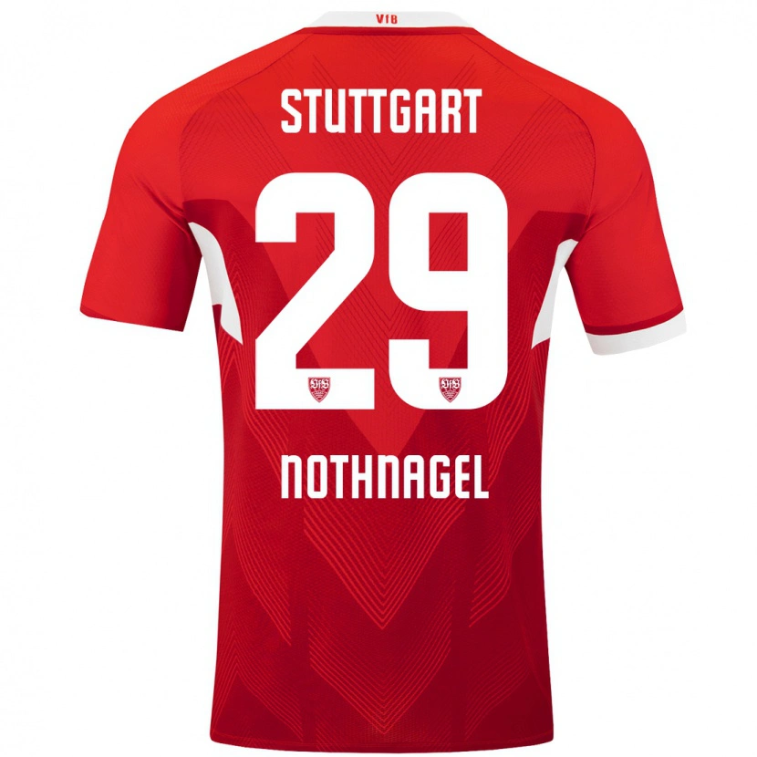 Danxen Mann Dominik Nothnagel #29 Rød Hvit Bortetrøye Drakt Trøye 2024/25 Skjorter T-Skjorte