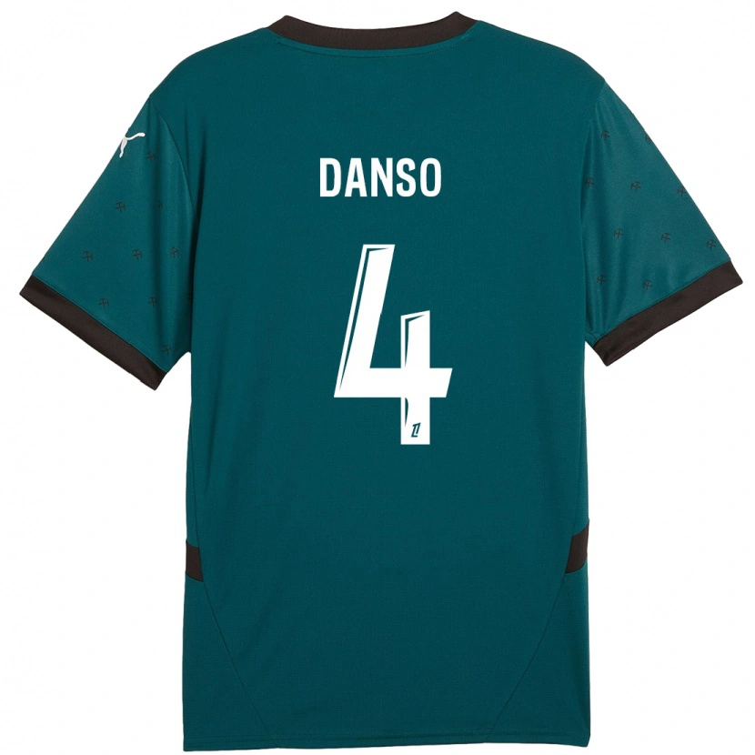 Danxen Mann Kevin Danso #4 Mørkegrønn Bortetrøye Drakt Trøye 2024/25 Skjorter T-Skjorte