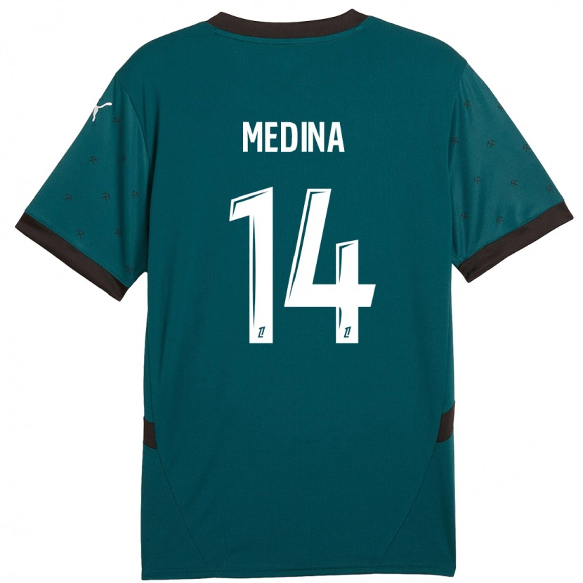 Danxen Mann Facundo Medina #14 Mørkegrønn Bortetrøye Drakt Trøye 2024/25 Skjorter T-Skjorte