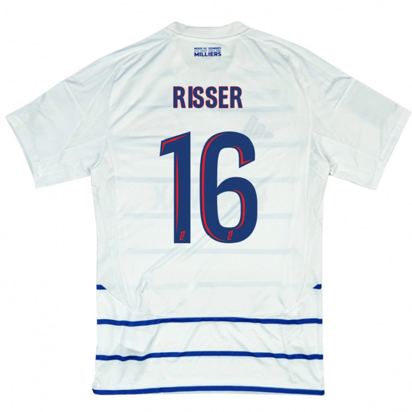 Danxen Mann Robin Risser #16 Hvit Blå Bortetrøye Drakt Trøye 2024/25 Skjorter T-Skjorte