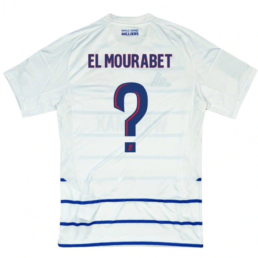 Danxen Mann Samir El Mourabet #0 Hvit Blå Bortetrøye Drakt Trøye 2024/25 Skjorter T-Skjorte