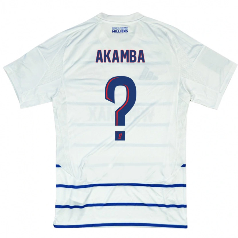 Danxen Mann Fred Akamba #0 Hvit Blå Bortetrøye Drakt Trøye 2024/25 Skjorter T-Skjorte