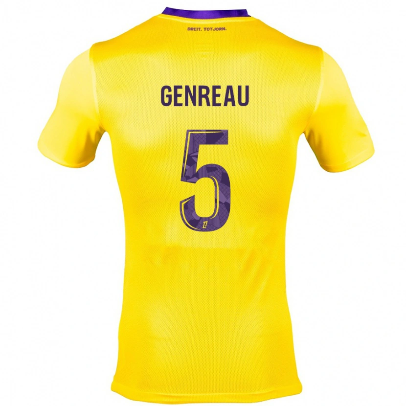 Danxen Mann Denis Genreau #5 Gul Lilla Bortetrøye Drakt Trøye 2024/25 Skjorter T-Skjorte