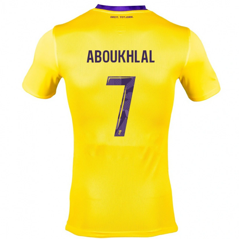 Danxen Mann Zakaria Aboukhlal #7 Gul Lilla Bortetrøye Drakt Trøye 2024/25 Skjorter T-Skjorte