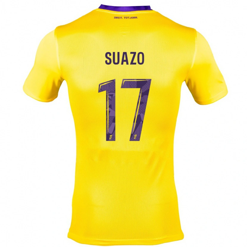 Danxen Mann Gabriel Suazo #17 Gul Lilla Bortetrøye Drakt Trøye 2024/25 Skjorter T-Skjorte