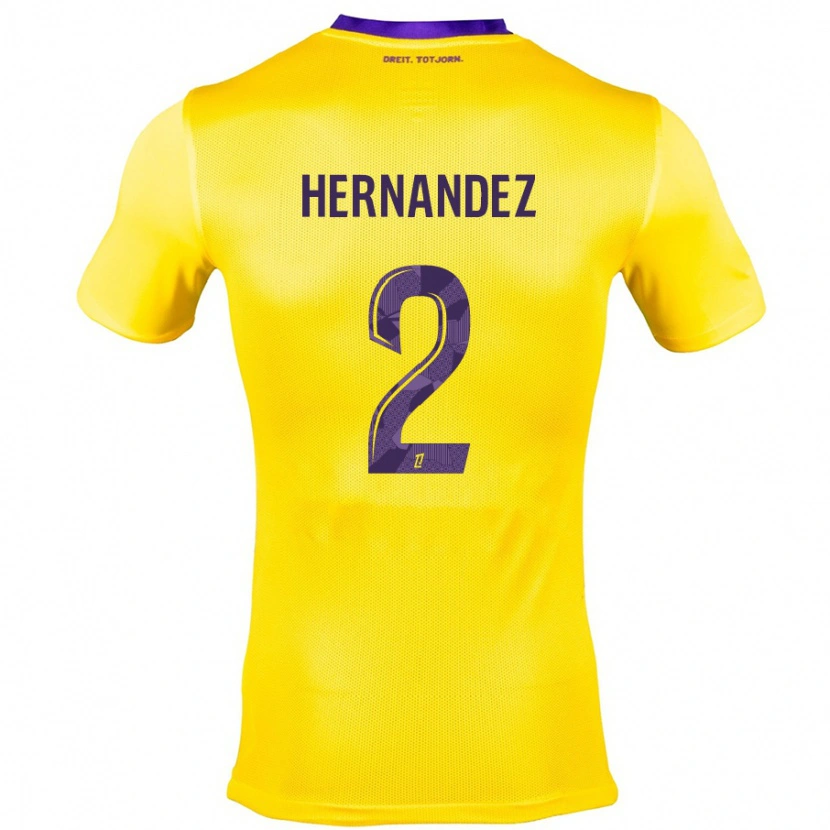 Danxen Mann Lucie Hernandez #2 Gul Lilla Bortetrøye Drakt Trøye 2024/25 Skjorter T-Skjorte