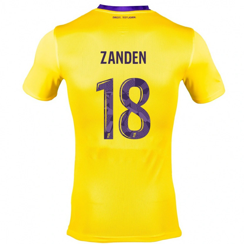Danxen Mann Oliver Zandén #18 Gul Lilla Bortetrøye Drakt Trøye 2024/25 Skjorter T-Skjorte