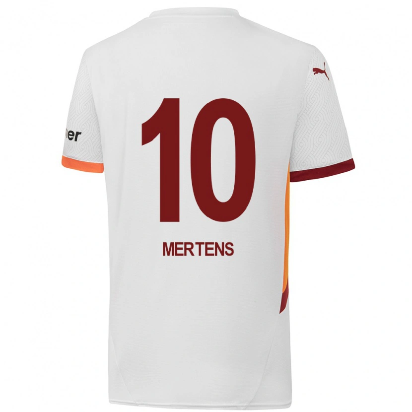 Danxen Mann Dries Mertens #10 Hvit Gul Rød Bortetrøye Drakt Trøye 2024/25 Skjorter T-Skjorte