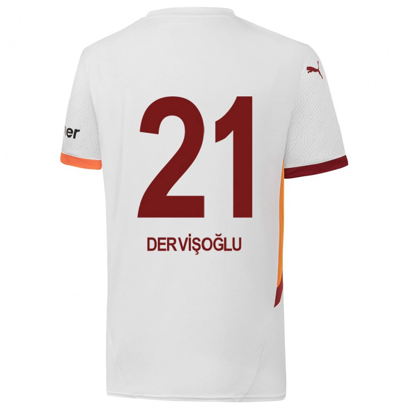 Danxen Mann Halil Dervişoğlu #21 Hvit Gul Rød Bortetrøye Drakt Trøye 2024/25 Skjorter T-Skjorte