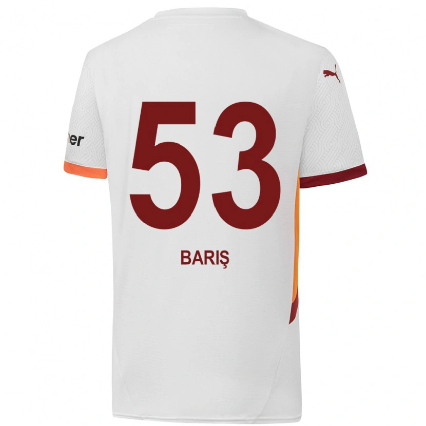 Danxen Mann Barış Alper Yılmaz #53 Hvit Gul Rød Bortetrøye Drakt Trøye 2024/25 Skjorter T-Skjorte