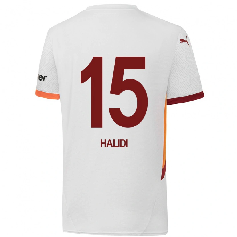Danxen Mann İsa Halidi #15 Hvit Gul Rød Bortetrøye Drakt Trøye 2024/25 Skjorter T-Skjorte