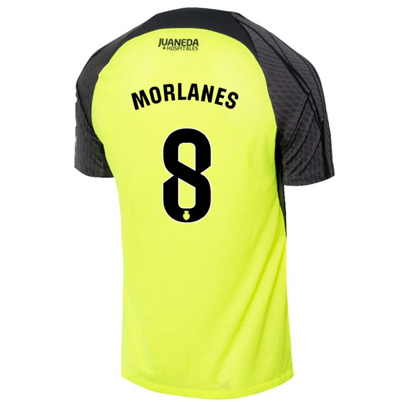 Danxen Mann Manu Morlanes #8 Fluorescerende Grønn Svart Bortetrøye Drakt Trøye 2024/25 Skjorter T-Skjorte