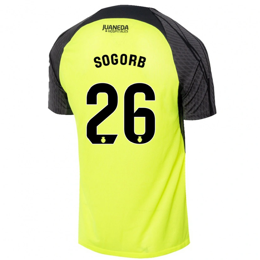 Danxen Mann Carles Sogorb #26 Fluorescerende Grønn Svart Bortetrøye Drakt Trøye 2024/25 Skjorter T-Skjorte