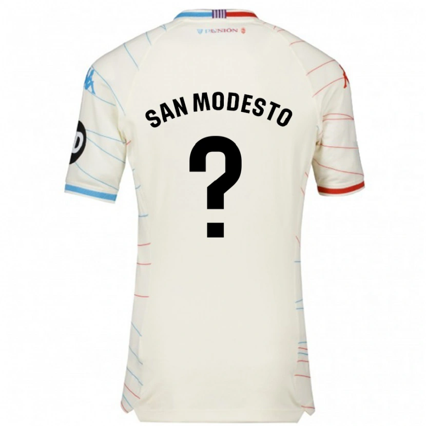 Danxen Mann Hugo San Modesto #0 Hvit Rød Blå Bortetrøye Drakt Trøye 2024/25 Skjorter T-Skjorte