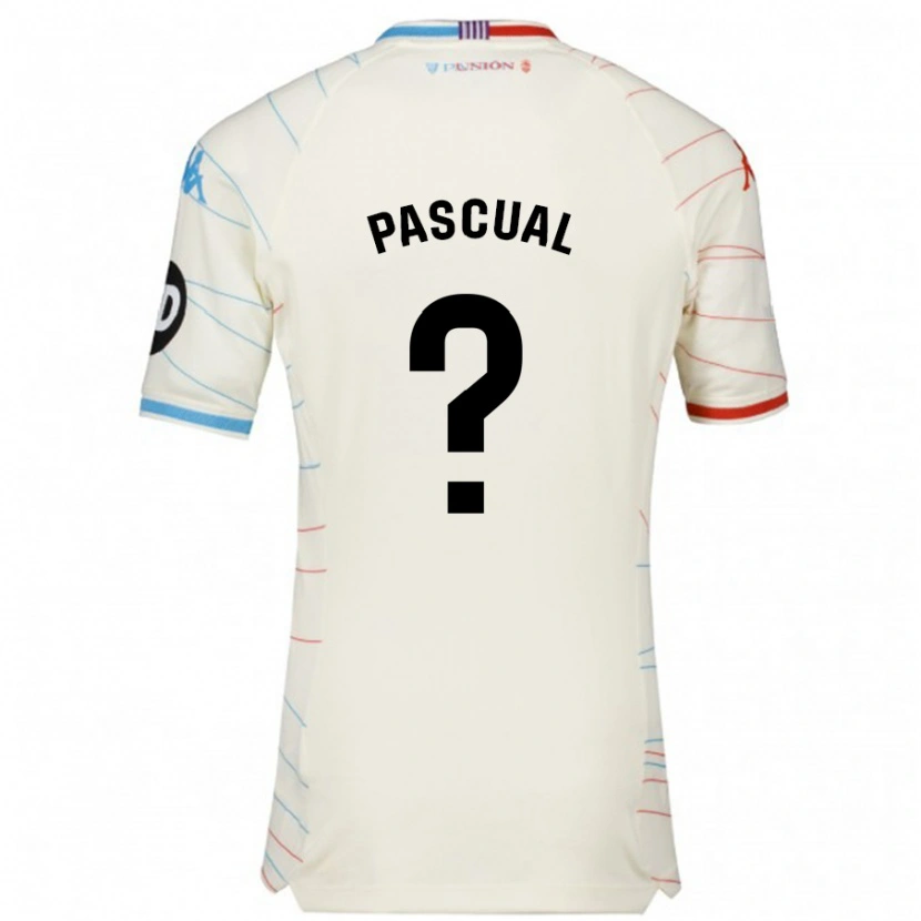 Danxen Mann Adrián Pascual #0 Hvit Rød Blå Bortetrøye Drakt Trøye 2024/25 Skjorter T-Skjorte