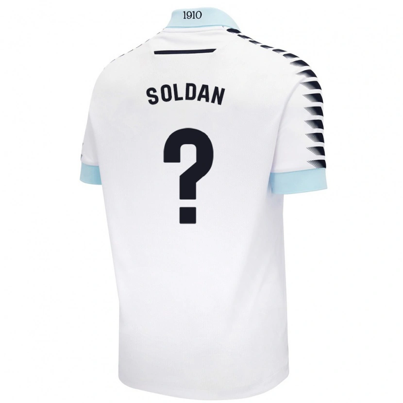 Danxen Mann Iván Soldán #0 Hvit Blå Bortetrøye Drakt Trøye 2024/25 Skjorter T-Skjorte