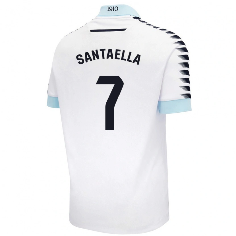 Danxen Mann Natalia Santaella Picón #7 Hvit Blå Bortetrøye Drakt Trøye 2024/25 Skjorter T-Skjorte