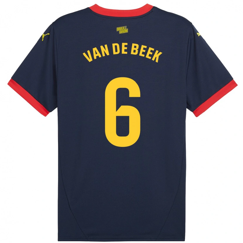 Danxen Mann Donny Van De Beek #6 Marine Rød Bortetrøye Drakt Trøye 2024/25 Skjorter T-Skjorte
