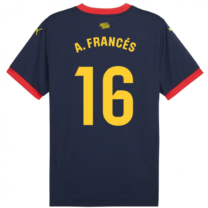 Danxen Mann Alejandro Francés #16 Marine Rød Bortetrøye Drakt Trøye 2024/25 Skjorter T-Skjorte