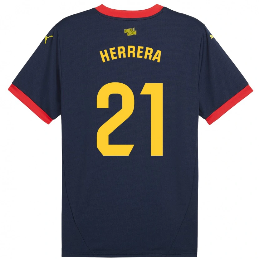 Danxen Mann Yangel Herrera #21 Marine Rød Bortetrøye Drakt Trøye 2024/25 Skjorter T-Skjorte