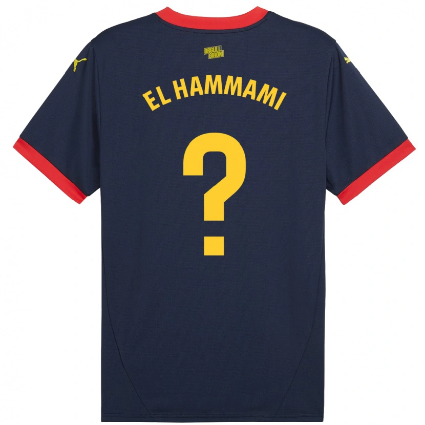 Danxen Mann Ayoub El Hammami #0 Marine Rød Bortetrøye Drakt Trøye 2024/25 Skjorter T-Skjorte