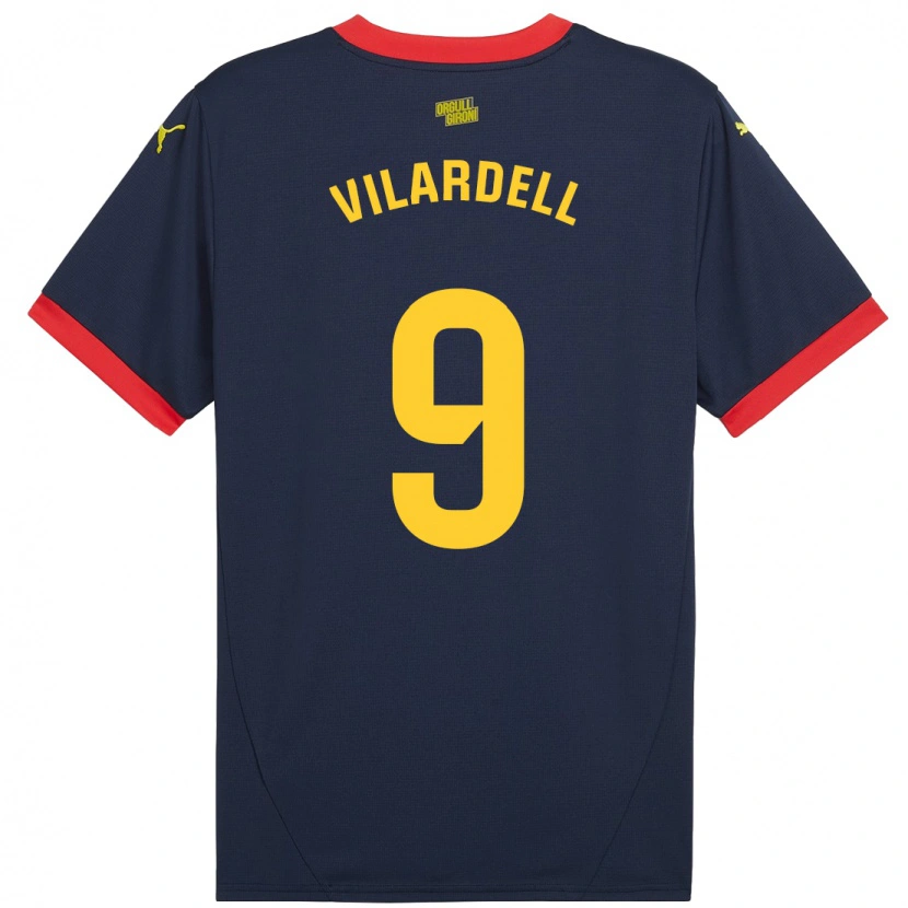 Danxen Mann Júlia Vilardell #9 Marine Rød Bortetrøye Drakt Trøye 2024/25 Skjorter T-Skjorte