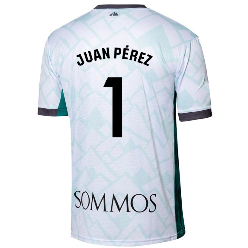 Danxen Mann Juan Pérez #1 Hvit Grønn Bortetrøye Drakt Trøye 2024/25 Skjorter T-Skjorte