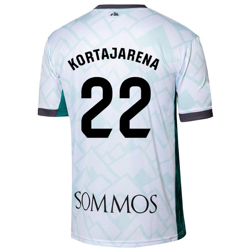 Danxen Mann Iker Kortajarena #22 Hvit Grønn Bortetrøye Drakt Trøye 2024/25 Skjorter T-Skjorte