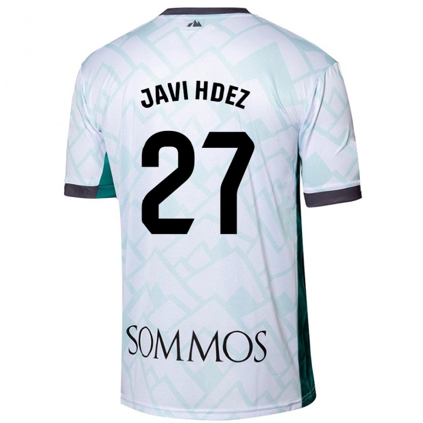 Danxen Mann Javi Hernández #27 Hvit Grønn Bortetrøye Drakt Trøye 2024/25 Skjorter T-Skjorte