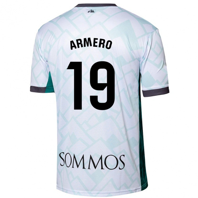 Danxen Mann Sergi Armero #19 Hvit Grønn Bortetrøye Drakt Trøye 2024/25 Skjorter T-Skjorte