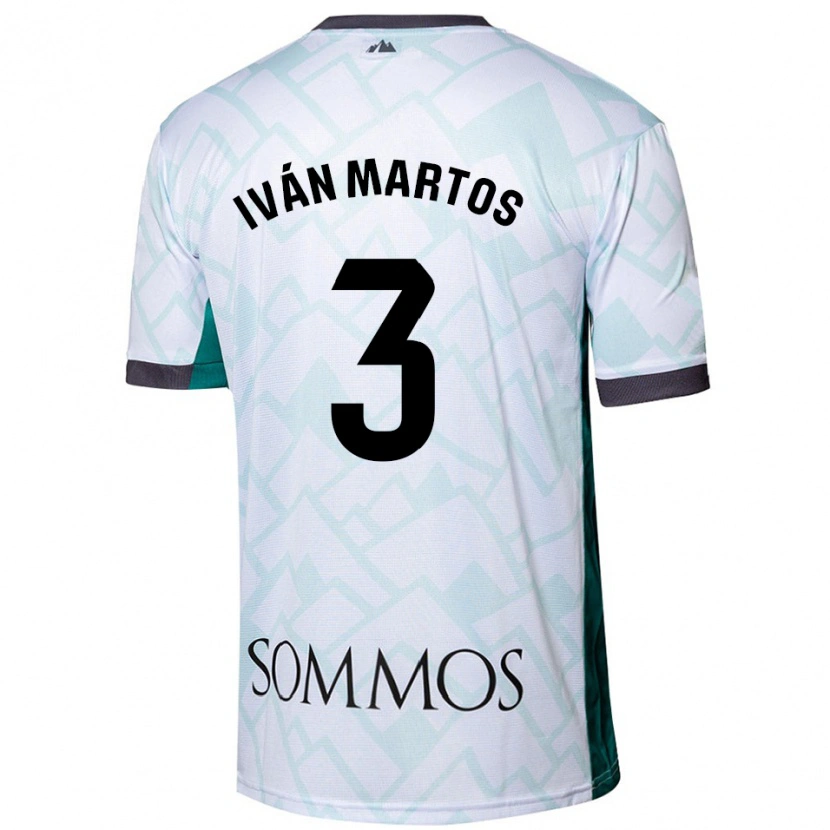 Danxen Mann Iván Martos #3 Hvit Grønn Bortetrøye Drakt Trøye 2024/25 Skjorter T-Skjorte