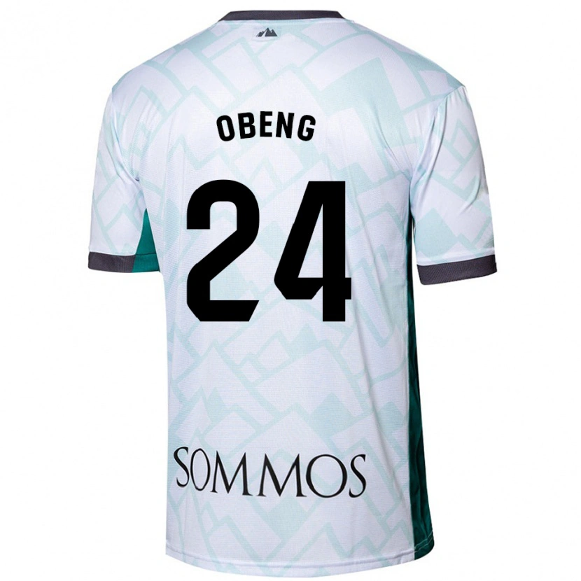 Danxen Mann Samuel Obeng #24 Hvit Grønn Bortetrøye Drakt Trøye 2024/25 Skjorter T-Skjorte