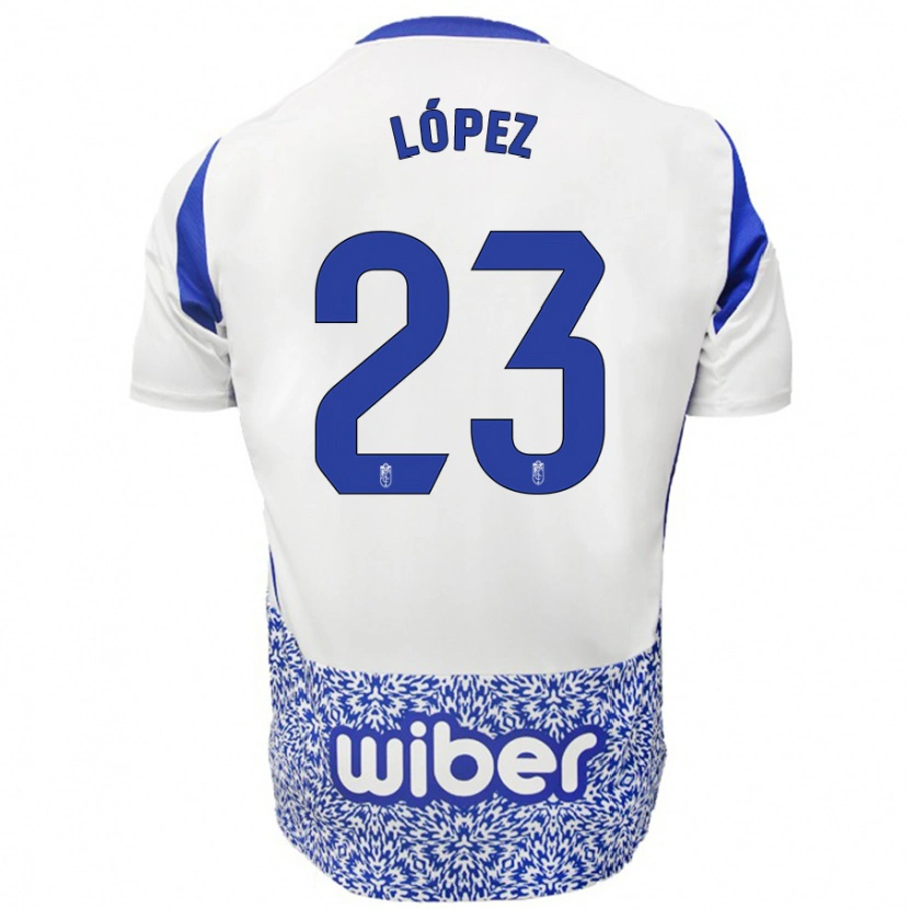 Danxen Mann Diego López #23 Hvit Blå Bortetrøye Drakt Trøye 2024/25 Skjorter T-Skjorte
