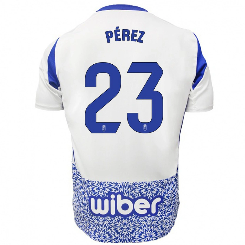 Danxen Mann Lucas Pérez #23 Hvit Blå Bortetrøye Drakt Trøye 2024/25 Skjorter T-Skjorte