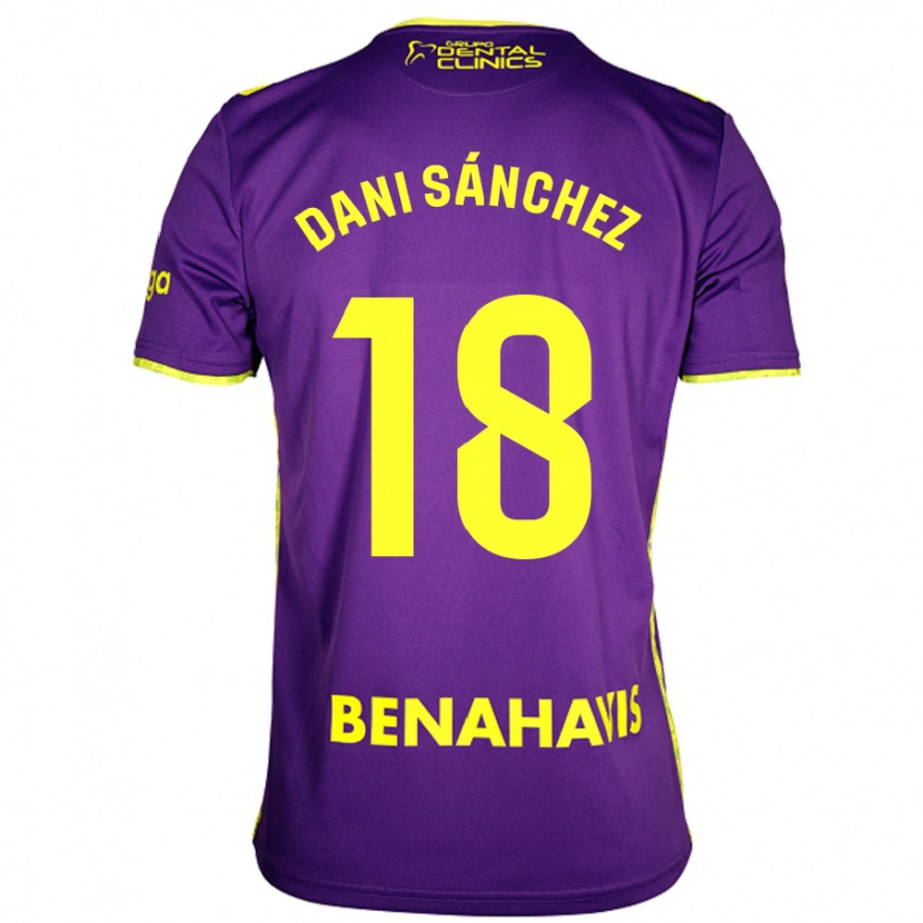 Danxen Mann Dani Sánchez #18 Lilla Gul Bortetrøye Drakt Trøye 2024/25 Skjorter T-Skjorte