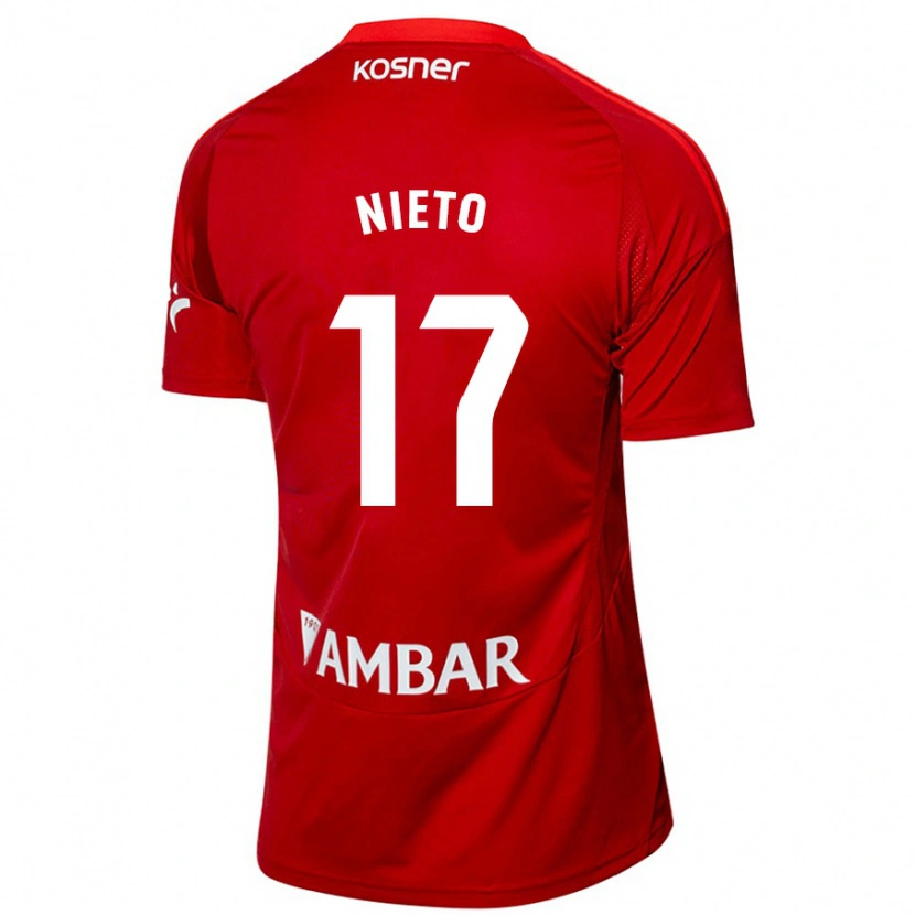 Danxen Mann Carlos Nieto #17 Hvit Blå Bortetrøye Drakt Trøye 2024/25 Skjorter T-Skjorte
