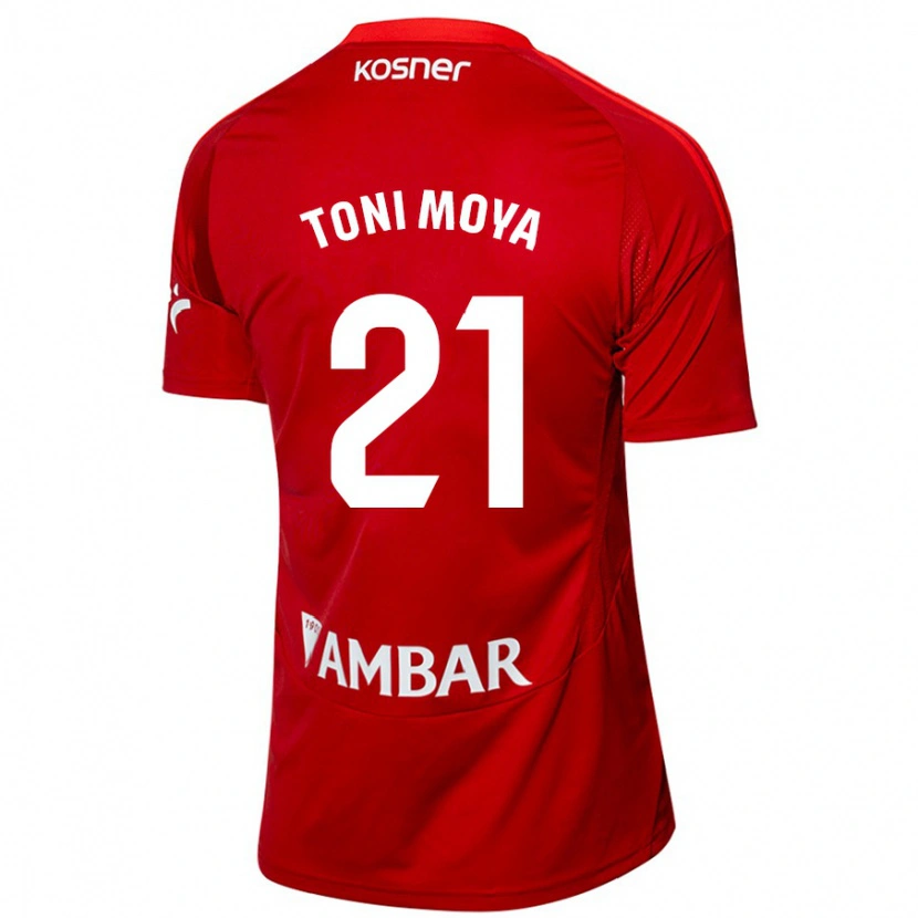 Danxen Mann Toni Moya #21 Hvit Blå Bortetrøye Drakt Trøye 2024/25 Skjorter T-Skjorte
