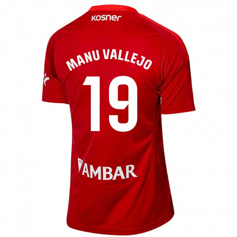 Danxen Mann Manu Vallejo #19 Hvit Blå Bortetrøye Drakt Trøye 2024/25 Skjorter T-Skjorte