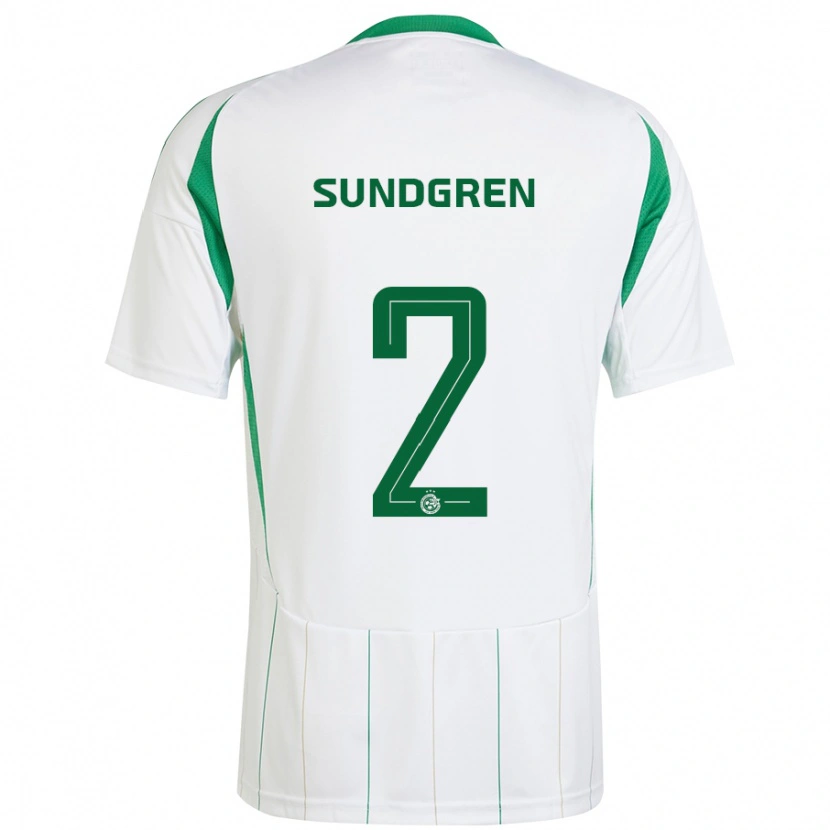 Danxen Mann Daniel Sundgren #2 Hvit Grønn Bortetrøye Drakt Trøye 2024/25 Skjorter T-Skjorte