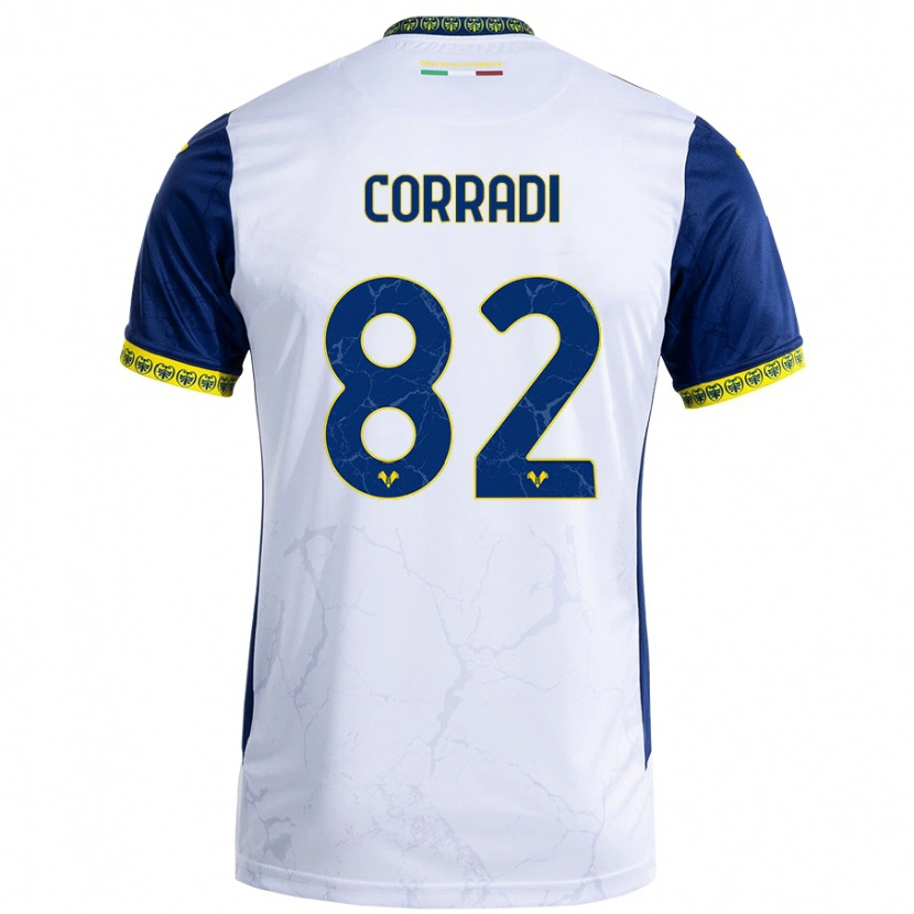 Danxen Mann Christian Corradi #82 Hvit Blå Bortetrøye Drakt Trøye 2024/25 Skjorter T-Skjorte